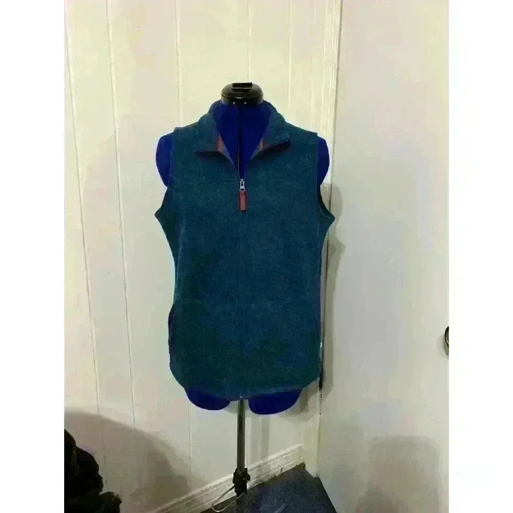 Orvis green Wool Blend Full Zip Womens Vest Size Medium EUC Hiking Outdoor - Picture 1 of 9